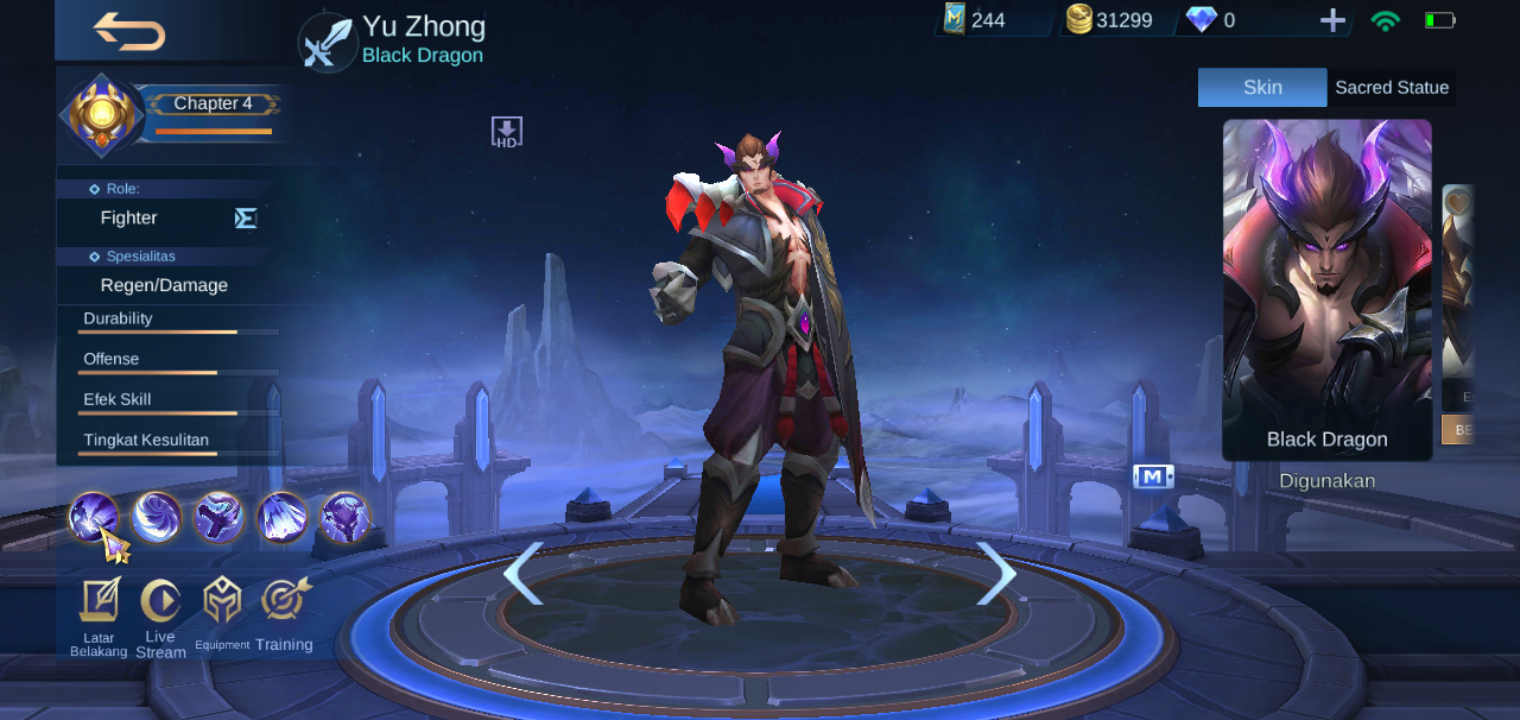 Emblem dan Build Yu Zhong Tersakit 2024