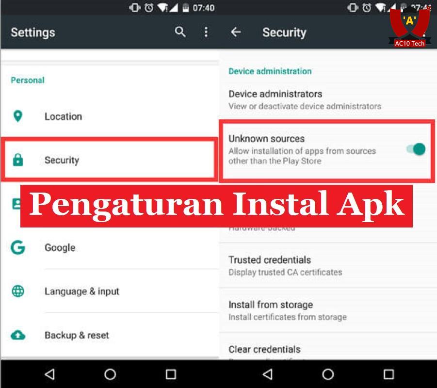 Instal Aplikasi dari Sumber Tidak Dikenal