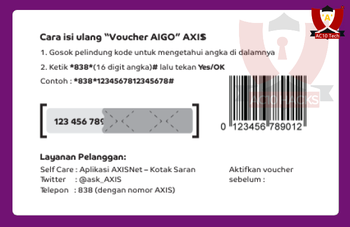 cara mengisi Kode Voucher AXIS