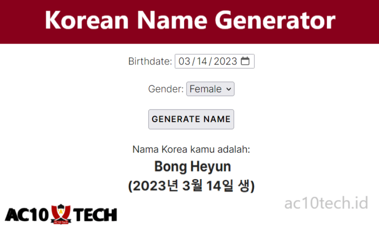 Korean Name Generator Based On Birthday